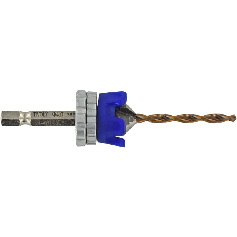 foto del prodotto tivoly punta e taglierina per legno 2 in 1 metal technic, gambo esagonale, uso intensivo 3 mm