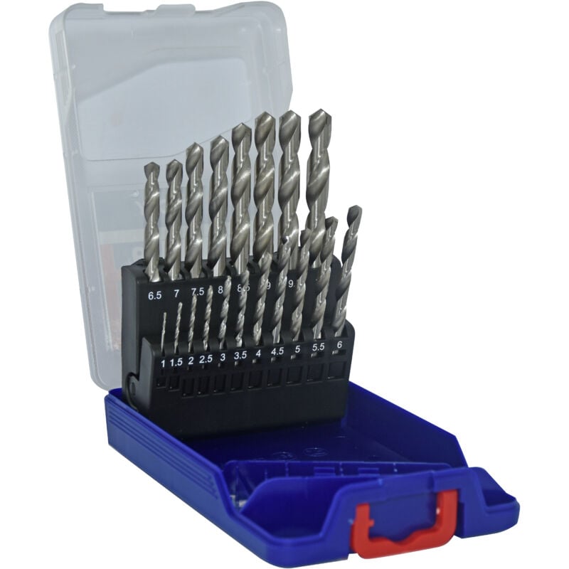foto del prodotto tivoly scatola da 19 punte per metallo hss rettificate con punta a croce da 1 a 10mm da 1 2
