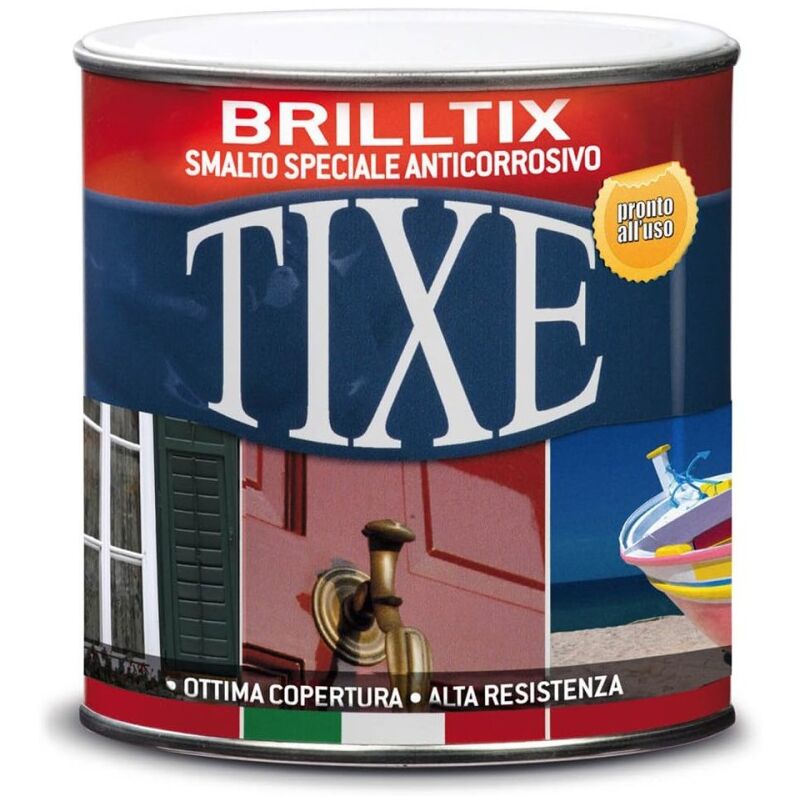 foto del prodotto tixe brilltix 750ml smalto opaco base solvente colore nero diretto su ruggine