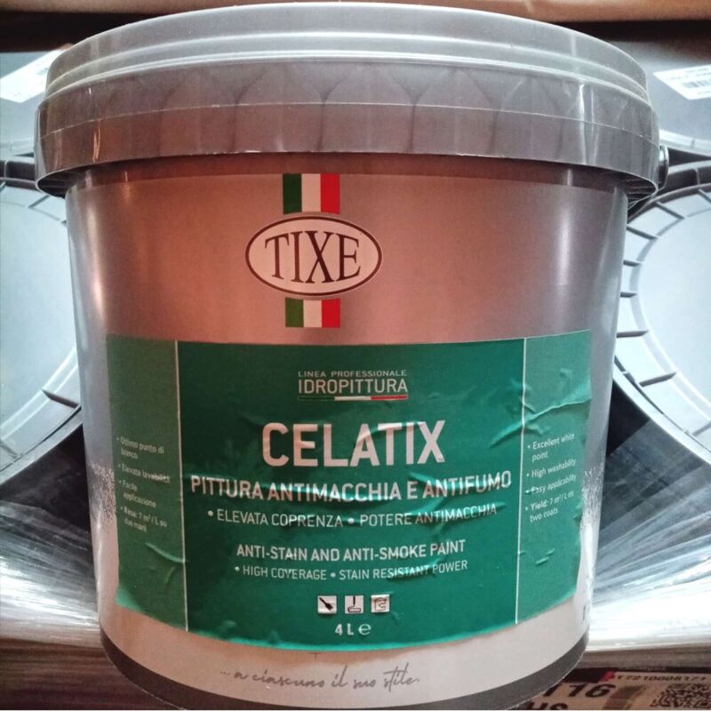 foto del prodotto tixe celatix 4lt idro pittura bianca antimacchia e antifumo lavabile interni