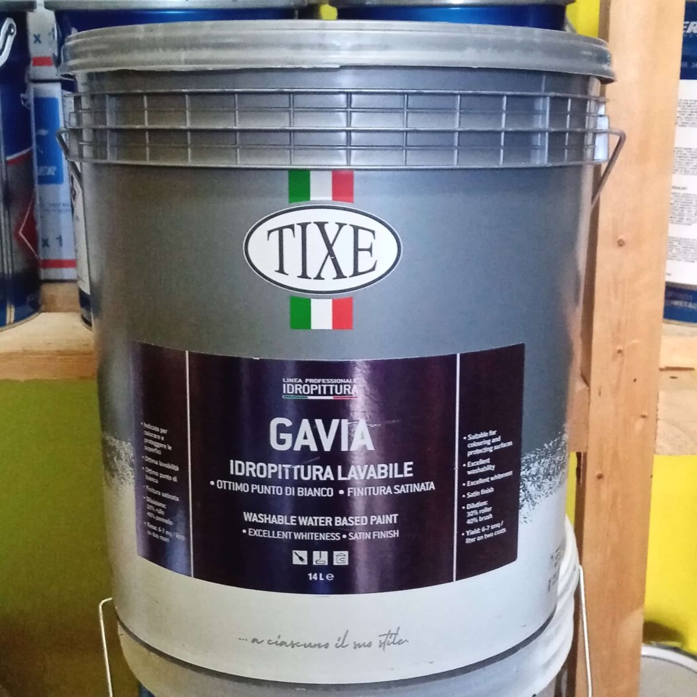 foto del prodotto tixe gavia 14lt idro pittura acrilica bianca opaca lavabile per interni