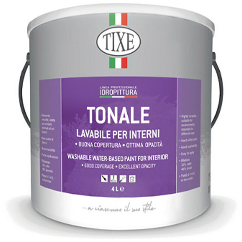 foto del prodotto tixe idropittura lavabile pittura bianca per interni tonale 14 lt