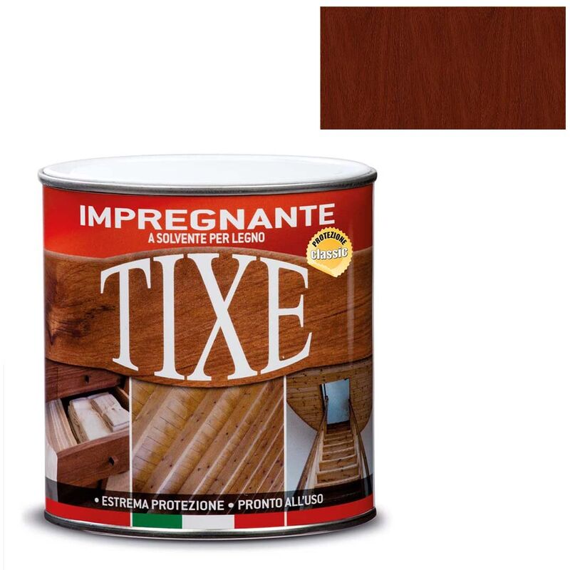 foto del prodotto tixe impregnante per legno a solvente 750ml interno esterno vernice protettiva mogano