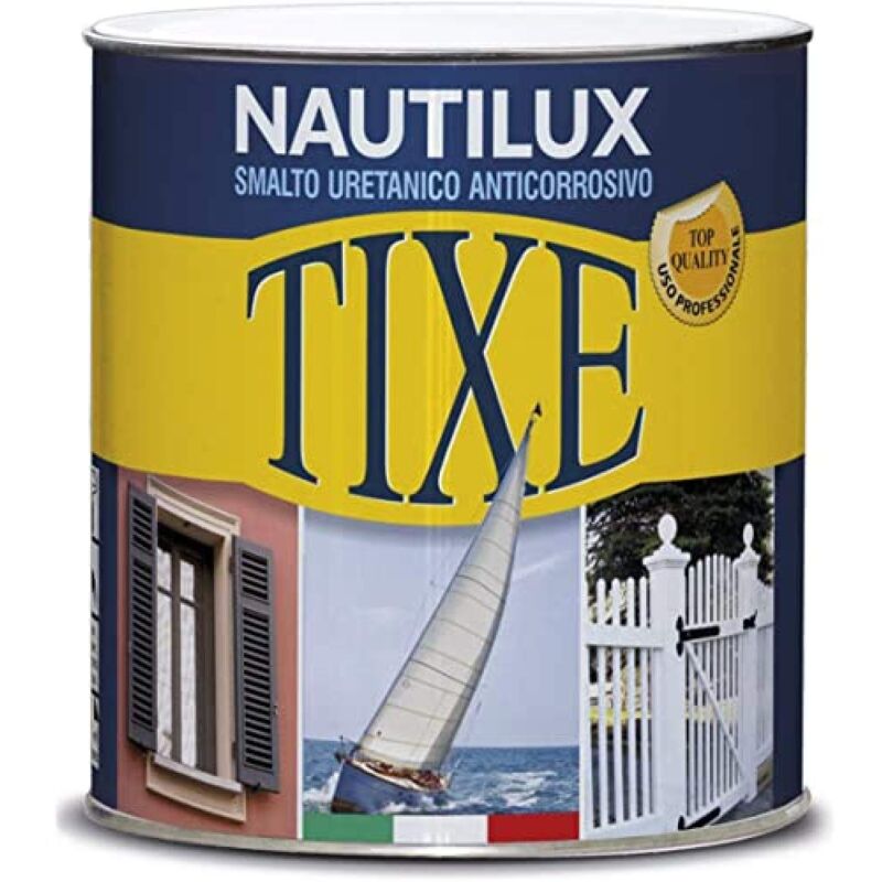 foto del prodotto tixe nautilux smalto uretanico anticorrosivo alta resistenza per legno, metallo e plastica, finitura superiore, bianco lucido 750 ml