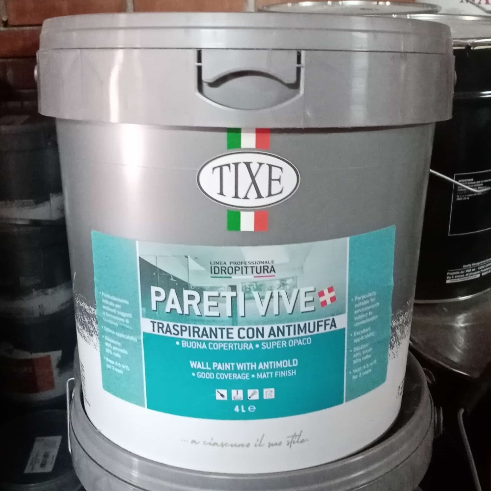 foto del prodotto tixe pareti vive 4lt pittura bianca opaca anticondensa alto spessore con antimuffa lavabile interni