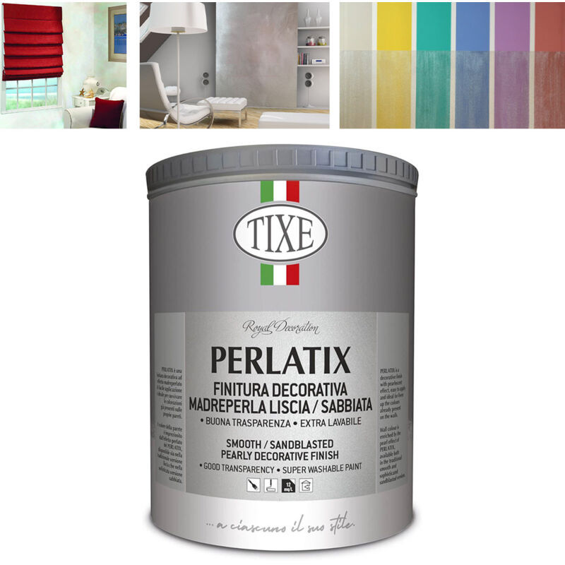 foto del prodotto tixe pittura di finitura decorativa effetto madreperla 1 lt perlatix madreperla sabbiato