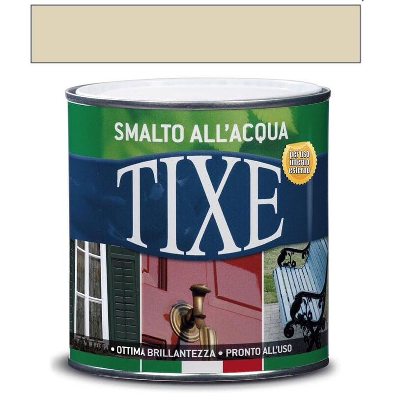foto del prodotto tixe smalto all acqua per interni esterni vernice brillante lucida pronta all uso 500 ml aquatix avorio