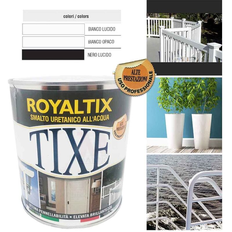 foto del prodotto tixe smalto uretanico all acqua 750 ml royaltix bianco lucido