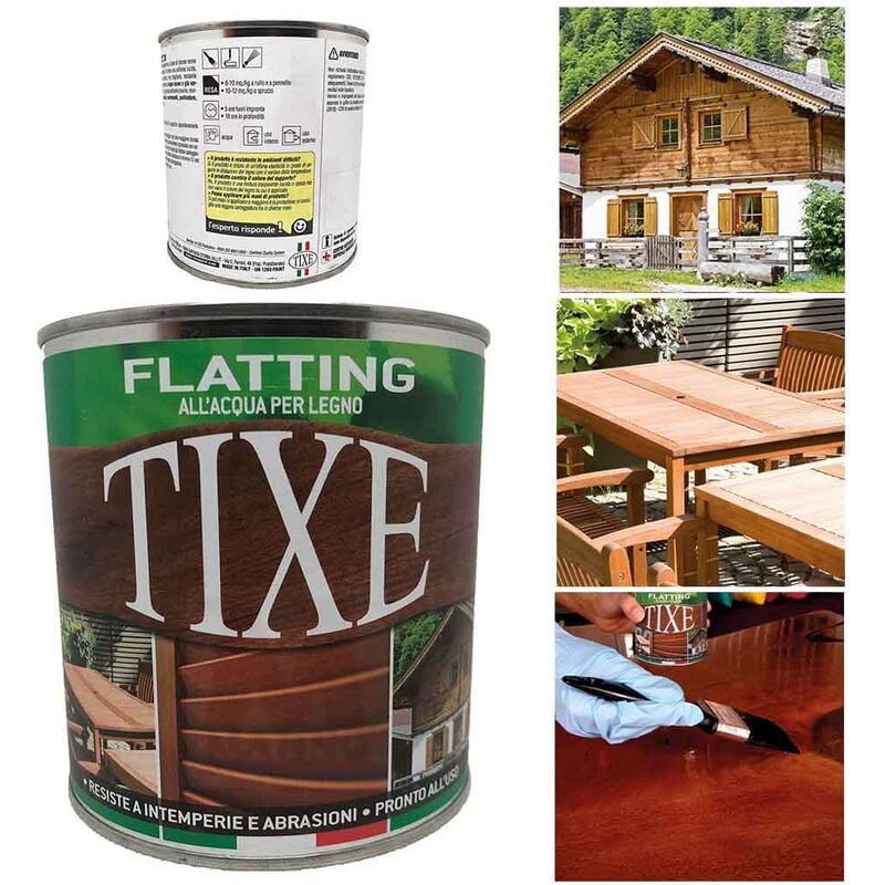 foto del prodotto tixe vernice flatting trasparente per legno all acqua esterni top opaco 250 ml