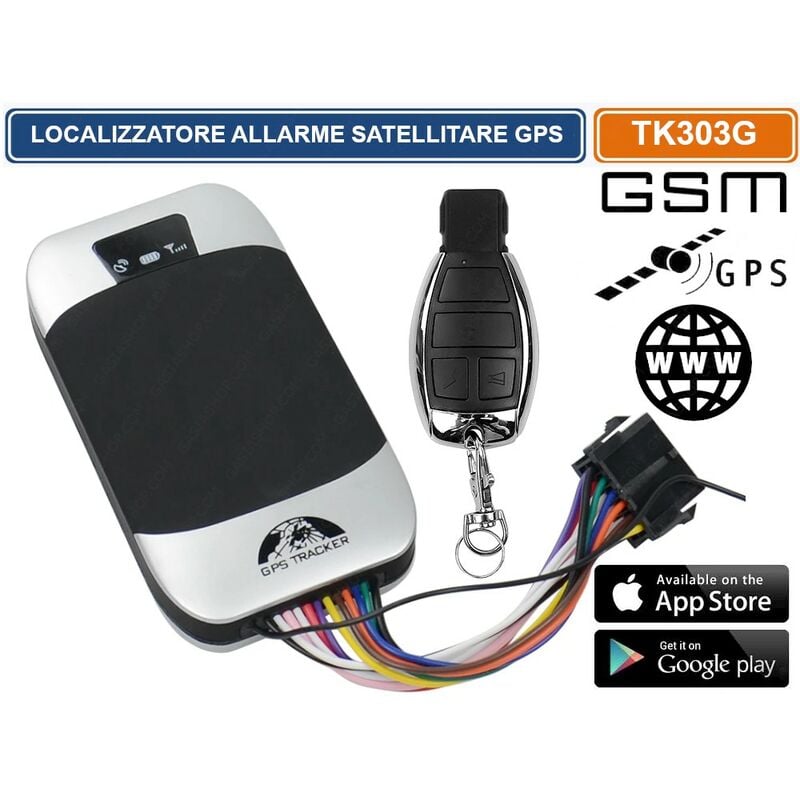 foto del prodotto tk303b tracker gps gsm gprs localizzatore satellitare antifurto gestione remota app e web manuale italiano