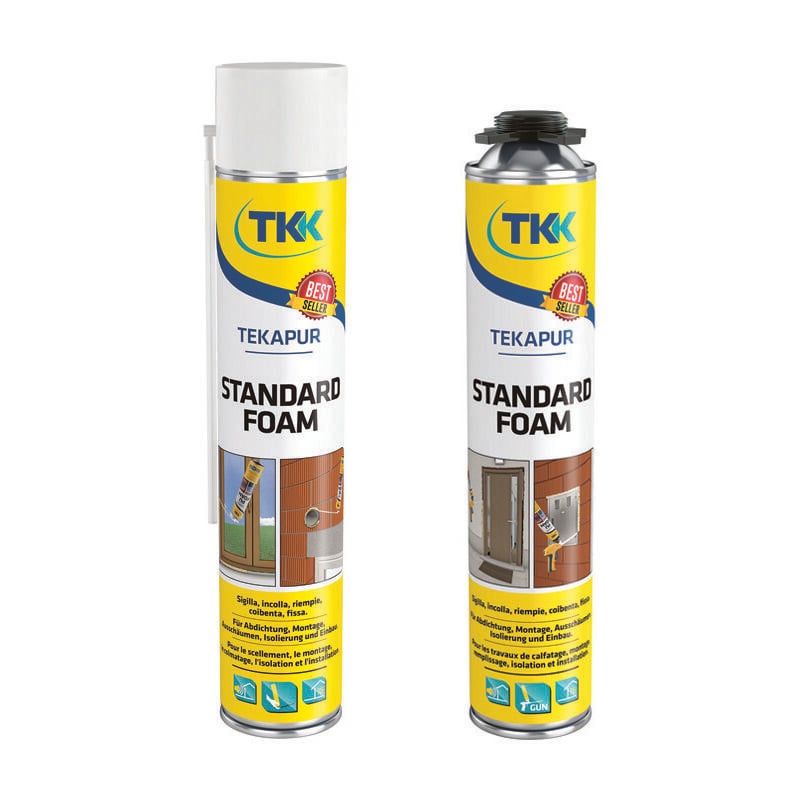foto del prodotto tkk schiuma poliuretanica universale tekapur standard foam ml.750 applicazione manuale champagne