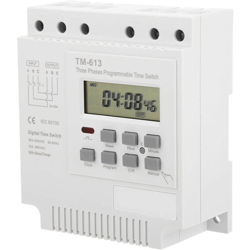 foto del prodotto tm 163 interruttore timer di alimentazione con controllo programmabile settimanale digitale intelligente trifase 380 v eosnow