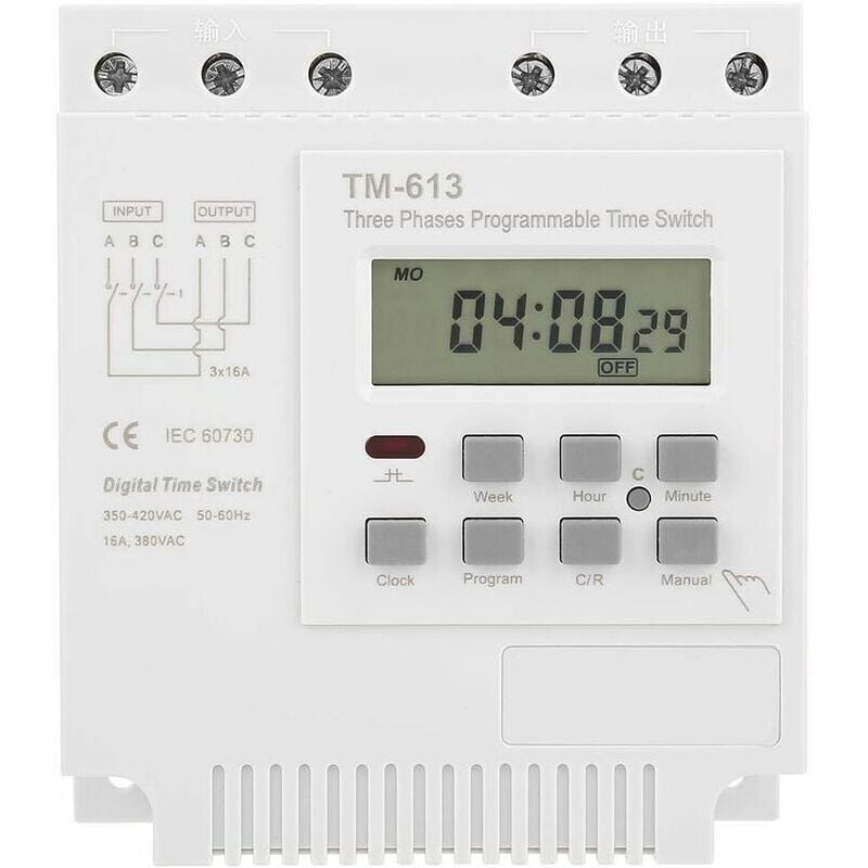 foto del prodotto tm 163 temporizzatore programmabile 380v 50 60hz 16a temporizzatore rel settimanale temporizzatore trifase orologio digitale intelligente