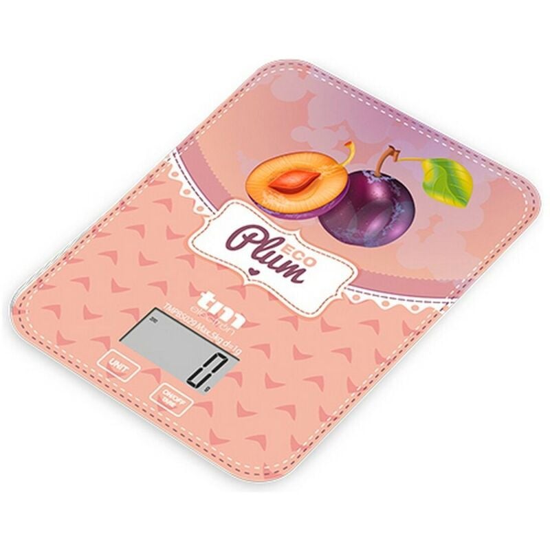 foto del prodotto tmpbs029 bilancia da cucina con display digitale ultra sottile design prugne vintage 4 sensori torna a 0 ideale per pasticceria e cibo, plastica - tm electron