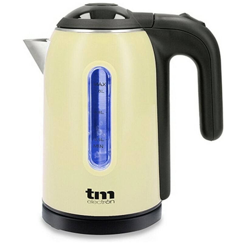 foto del prodotto tmpkt010c - bollitore elettrico con display a led da 1500 w, base a 360 gradi e doppio sistema di sicurezza, 1500 w, in acciaio inox, colore crema
