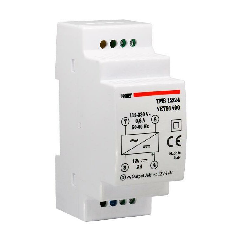 foto del prodotto tms 12 24 alimentatore 24w 115 230 12vdc 2a 2m ve791400 vemer