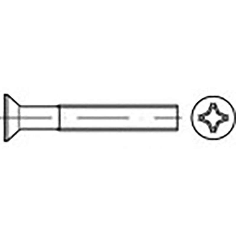 foto del prodotto to 6863115 viti svasate m3 8 mm a croce phillips din 965 acciaio zincato 200 pz. toolcraft