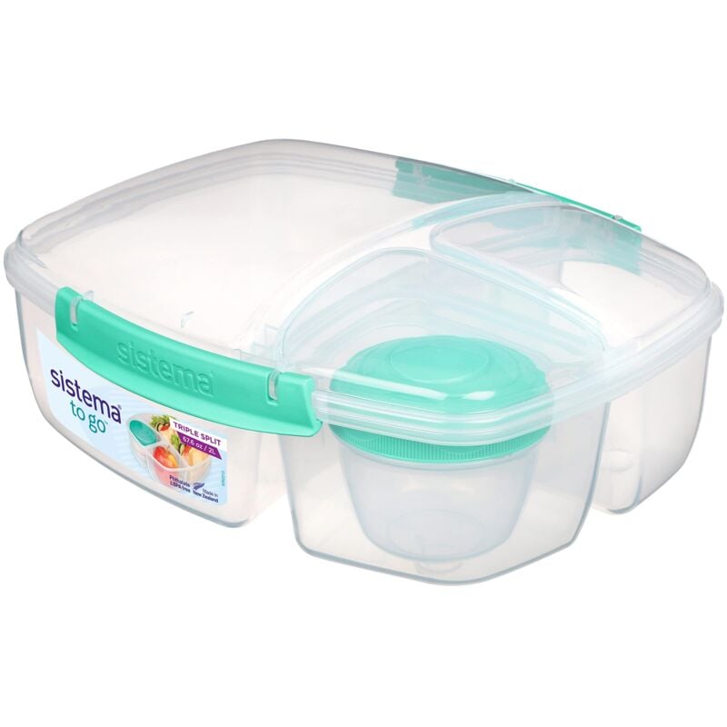 foto del prodotto to go triple lunch box con vasetto di yogurt, 2l colori assortiti, 1 pezzo sistema