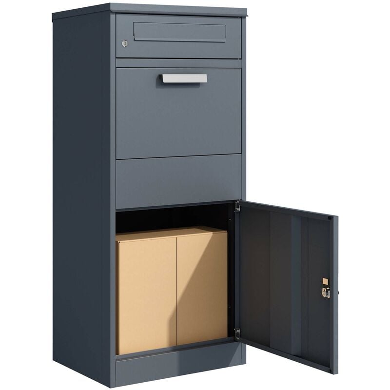 foto del prodotto toboli cassetta postale per pacchi antracite 500 x 370 x 1120 mm portapacchi con serratura