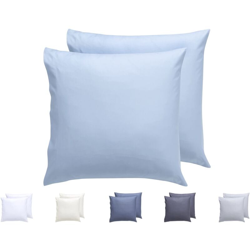 foto del prodotto todocama - set di 2 federe in microfibra extra morbida, ipoallergenica. set di 2-60 x 60 cm blu chiaro