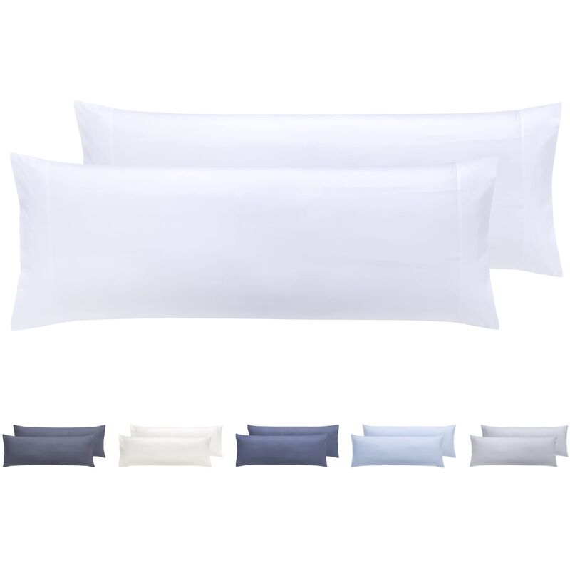 foto del prodotto todocama - set di 2 federe per cuscini, in microfibra extra morbida, ipoallergenica. set di 2-90 x 40 cm bianco
