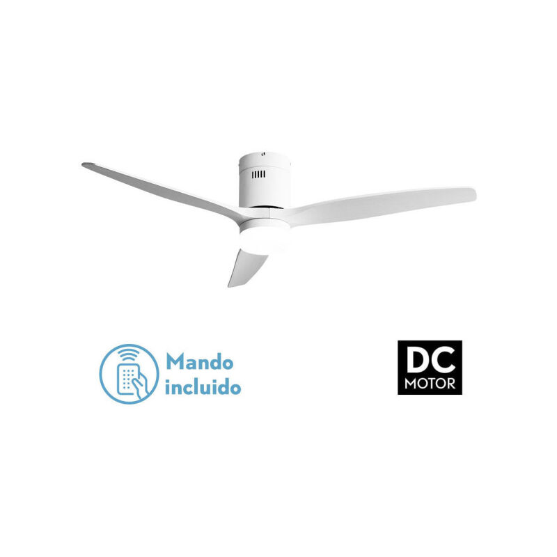 foto del prodotto todolampara ventilatore da soffitto con luce led 18w motore dc modello aguilon bianco, 3 tonalit , 3 pale, 5 velocit , telecomando, memoria, timer,