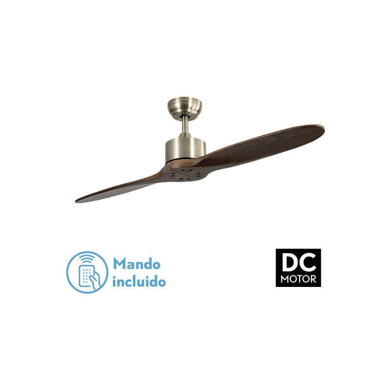 foto del prodotto todolampara ventilatore da soffitto dc modello leste bronzo, 2 pale oak, 5 velocit , telecomando, timer, silenzioso e a basso consumo, modalit 