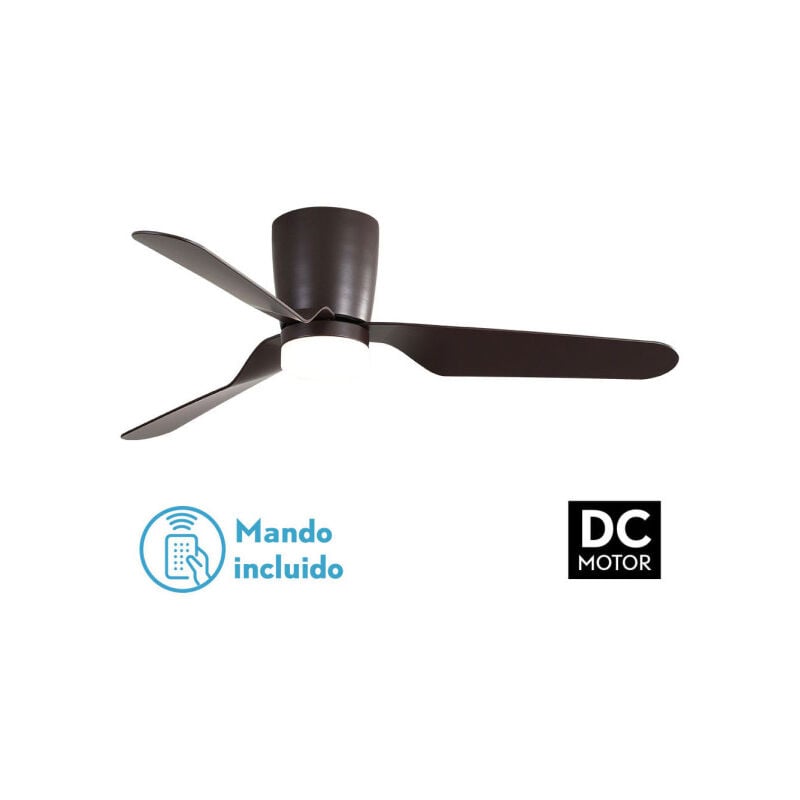 foto del prodotto todolampara ventilatore de ventilatore da soffitto con luce led 18w motore dc modello kochi brown, 3 tonalit de luce con memoria, 3 pale, 5
