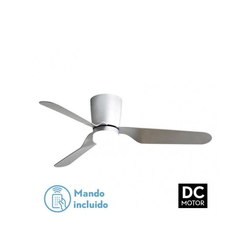 foto del prodotto todolampara ventilatore de ventilatore da soffitto con luce led 18w motore dc modello kochi colore argento, 3 tonalit de luce con memoria, 3 pale,