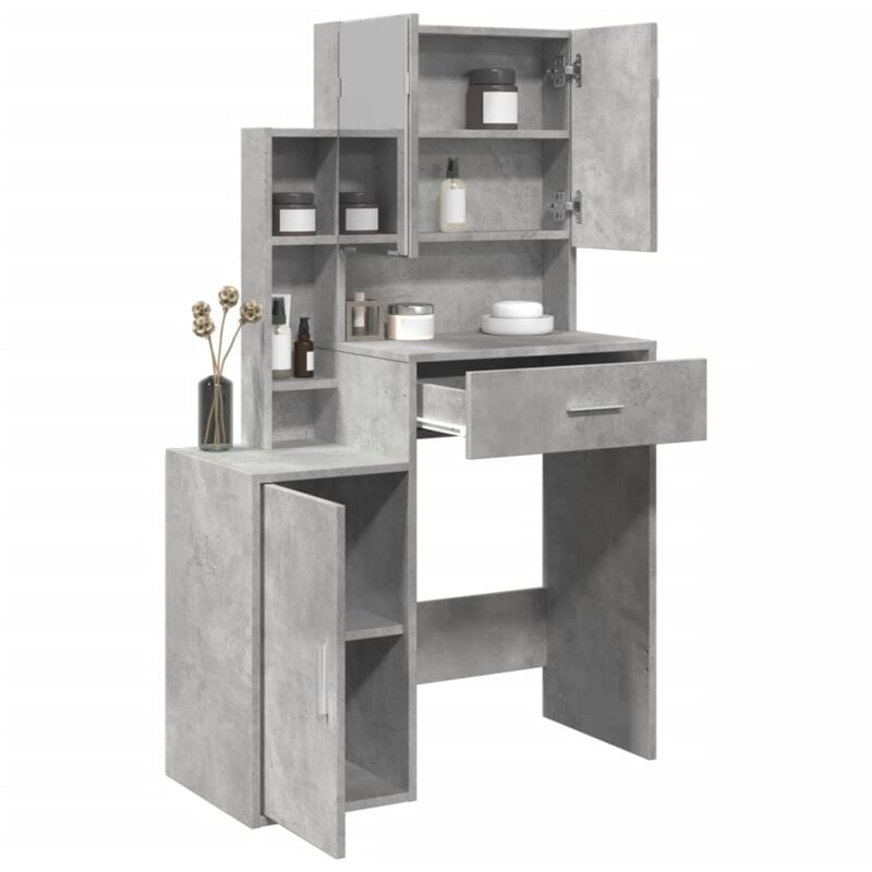 foto del prodotto toeletta con armadietto grigio cemento 80x35x132 cm vidaxl