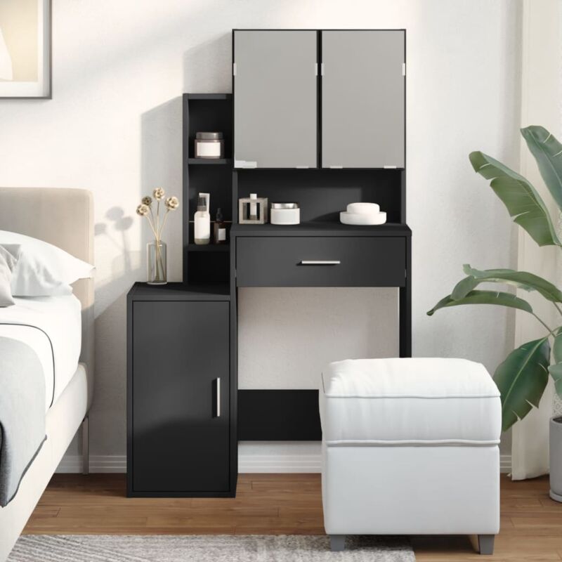 foto del prodotto toeletta con armadietto nero 80x35x132 cm vidaxl