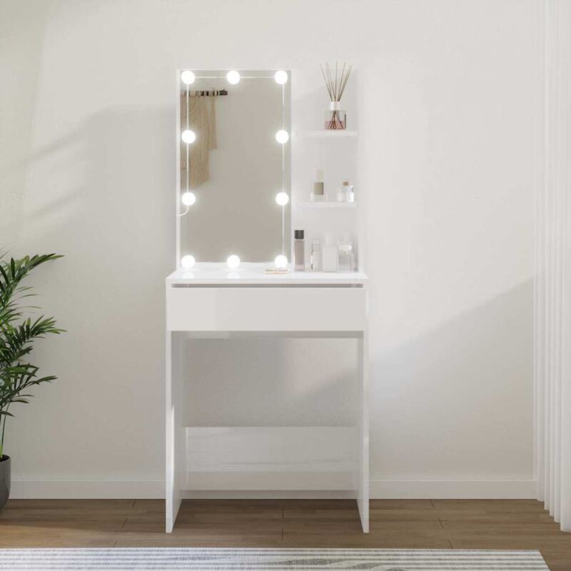 foto del prodotto toeletta con led bianco lucido 60x40x140 cm vidaxl
