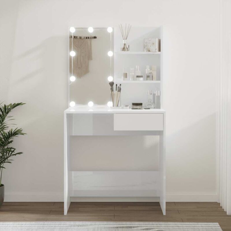 foto del prodotto toeletta con led bianco lucido 74,5x40x141 cm vidaxl