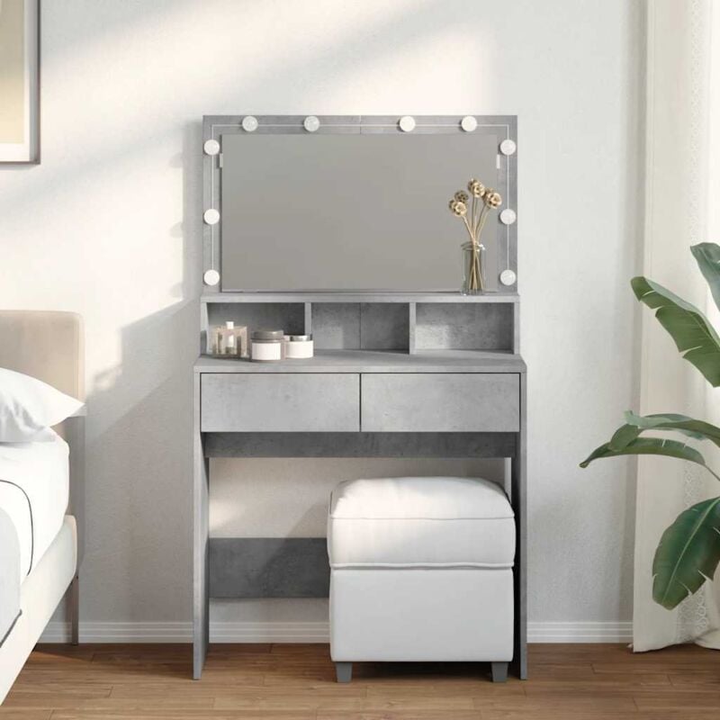 foto del prodotto toeletta con led grigio cemento 80x41x134,5 cm - vidaxl