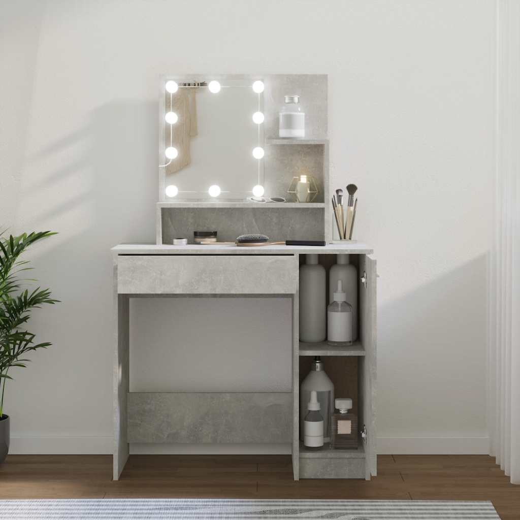 foto del prodotto toeletta con led grigio cemento 86,5x35x136 cm vidaxl