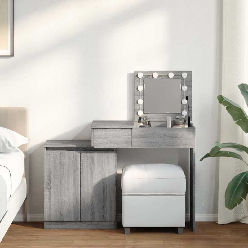 foto del prodotto toeletta con led grigio sonoma 115x37x110,5 cm vidaxl