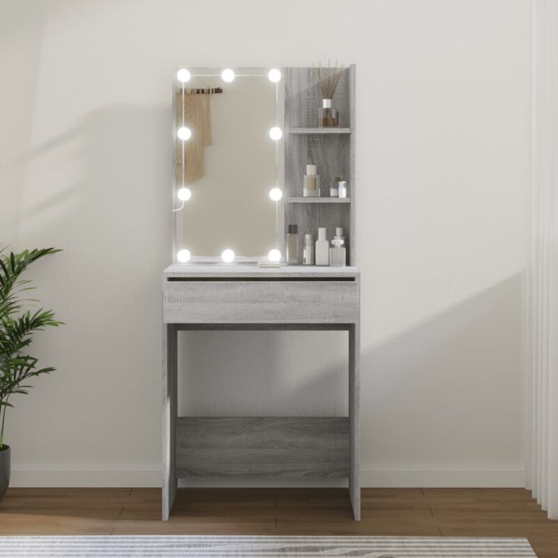 foto del prodotto toeletta con led grigio sonoma 60x40x140 cm vidaxl