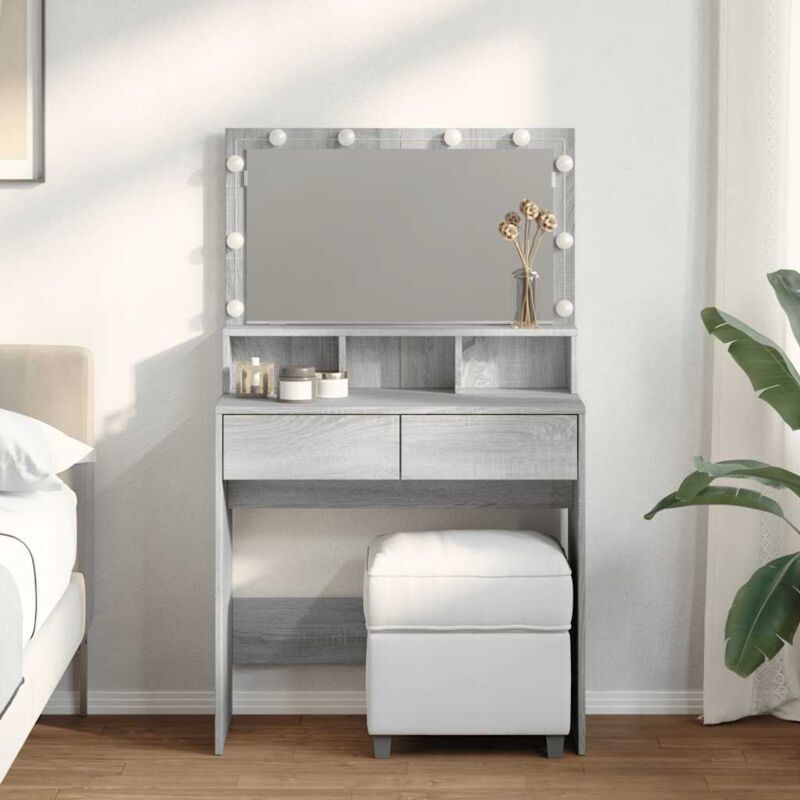 foto del prodotto toeletta con led grigio sonoma 80x41x134,5 cm vidaxl
