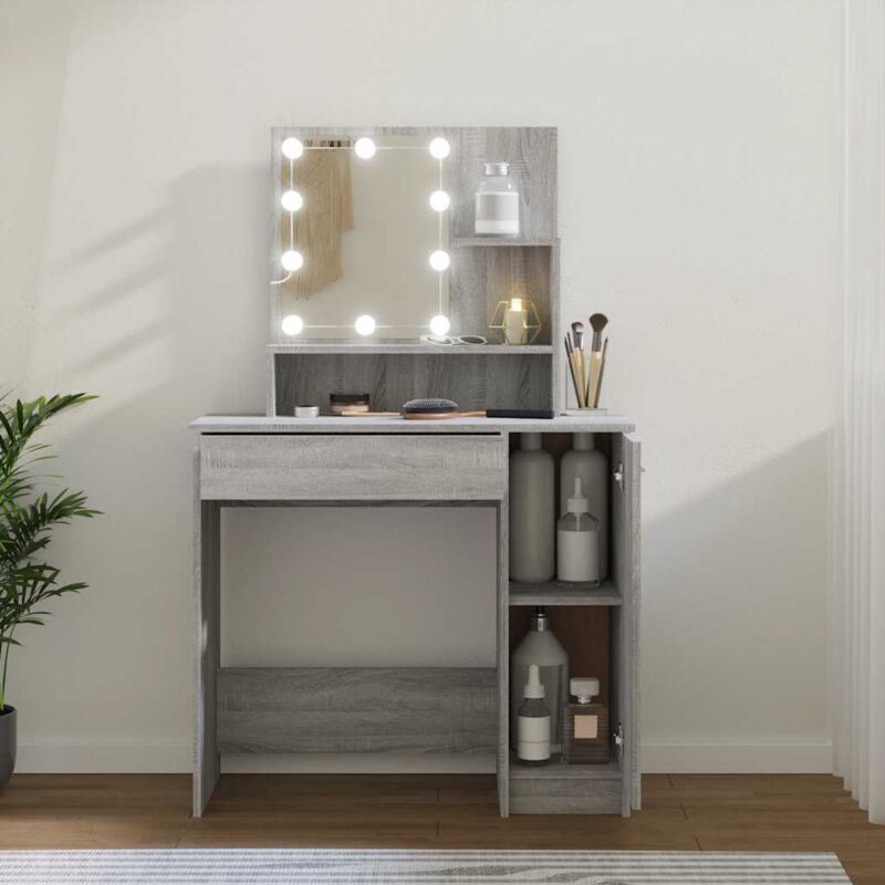 foto del prodotto toeletta con led grigio sonoma 86,5x35x136 cm vidaxl