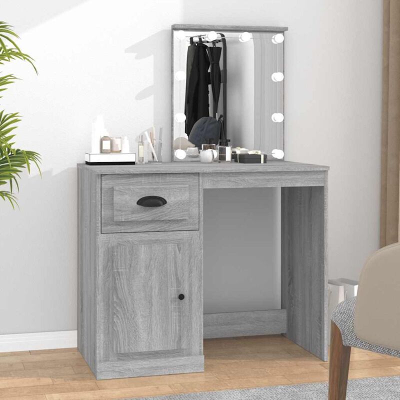 foto del prodotto toeletta con led grigio sonoma 90x50x132,5cm legno multistrato vidaxl