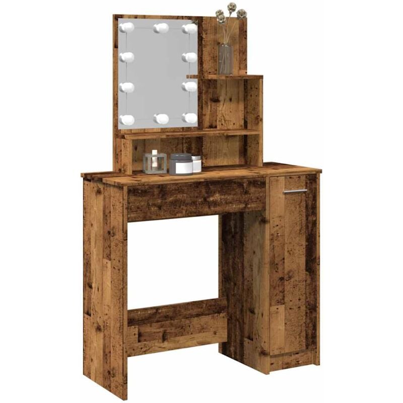 foto del prodotto toeletta con led legno antico 86,5x35x136 cm vidaxl
