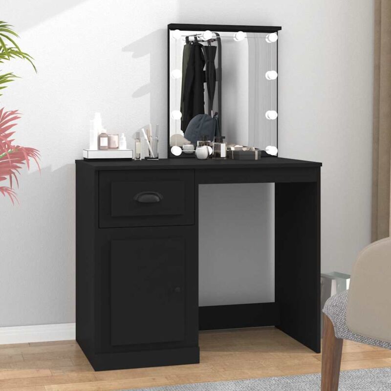 foto del prodotto toeletta con led nera 90x50x132,5 cm legno multistrato vidaxl