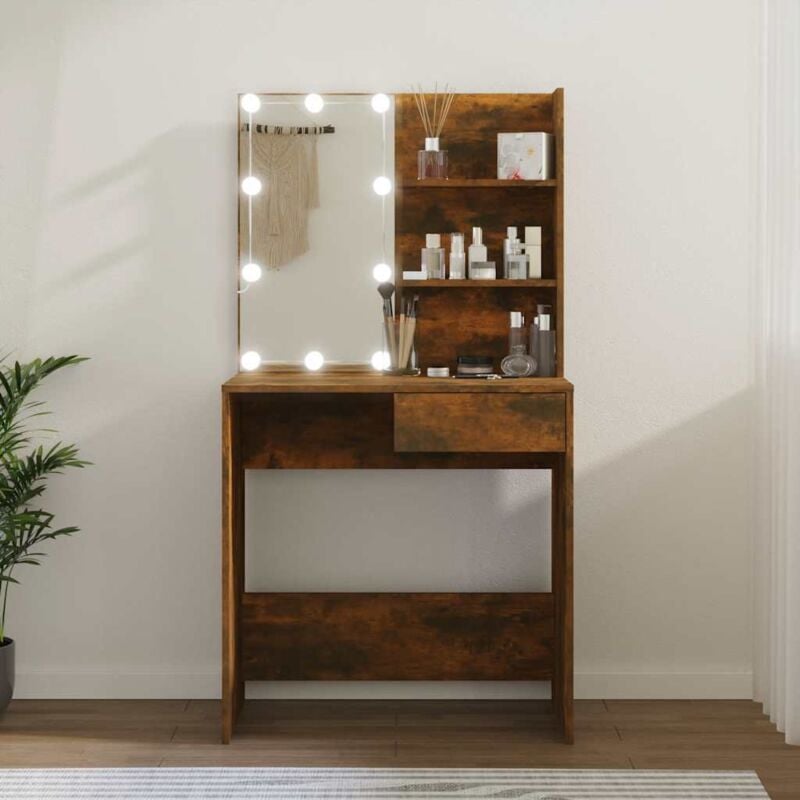 foto del prodotto toeletta con led rovere fumo 74,5x40x141 cm vidaxl