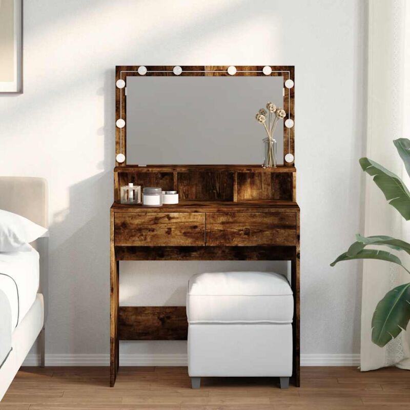 foto del prodotto toeletta con led rovere fumo 80x41x134,5 cm vidaxl