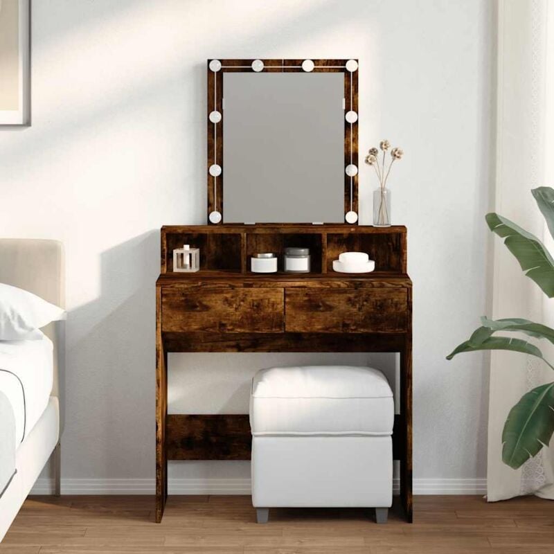 foto del prodotto toeletta con led rovere fumo 80x41x144,5 cm - vidaxl