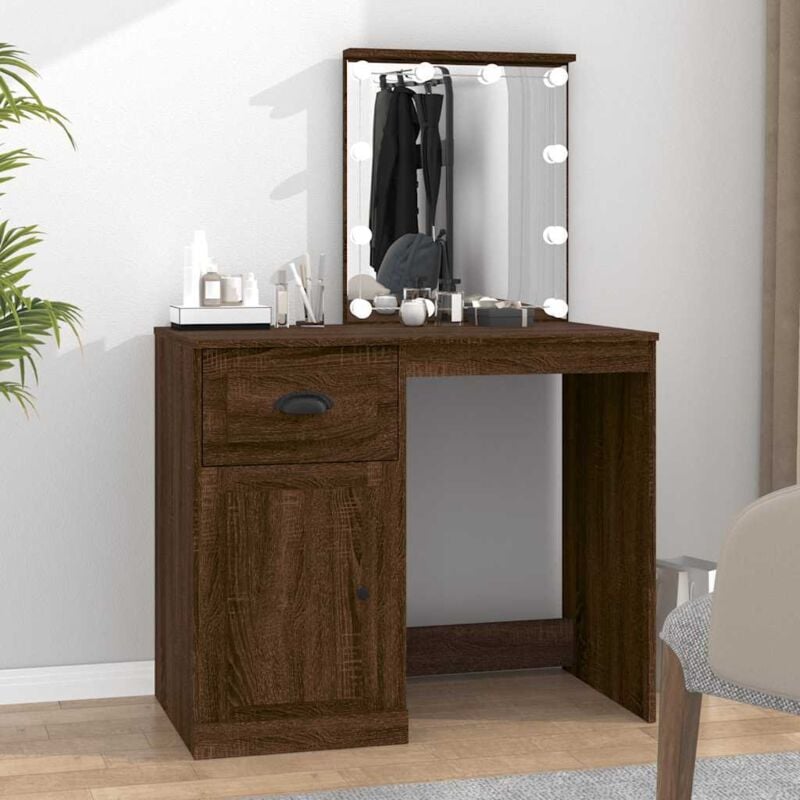 foto del prodotto toeletta con led rovere marrone 90x50x132,5cm legno multistrato vidaxl
