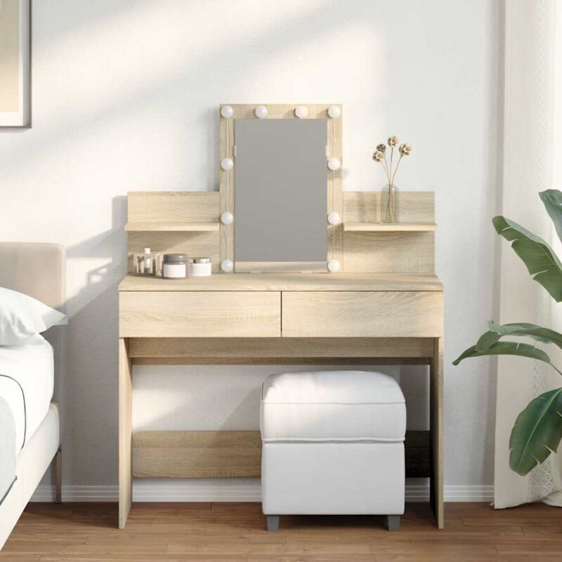 foto del prodotto toeletta con led rovere sonoma 100x40x130 cm vidaxl