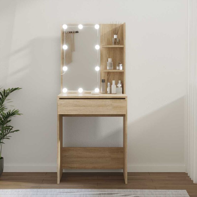 foto del prodotto toeletta con led rovere sonoma 60x40x140 cm vidaxl
