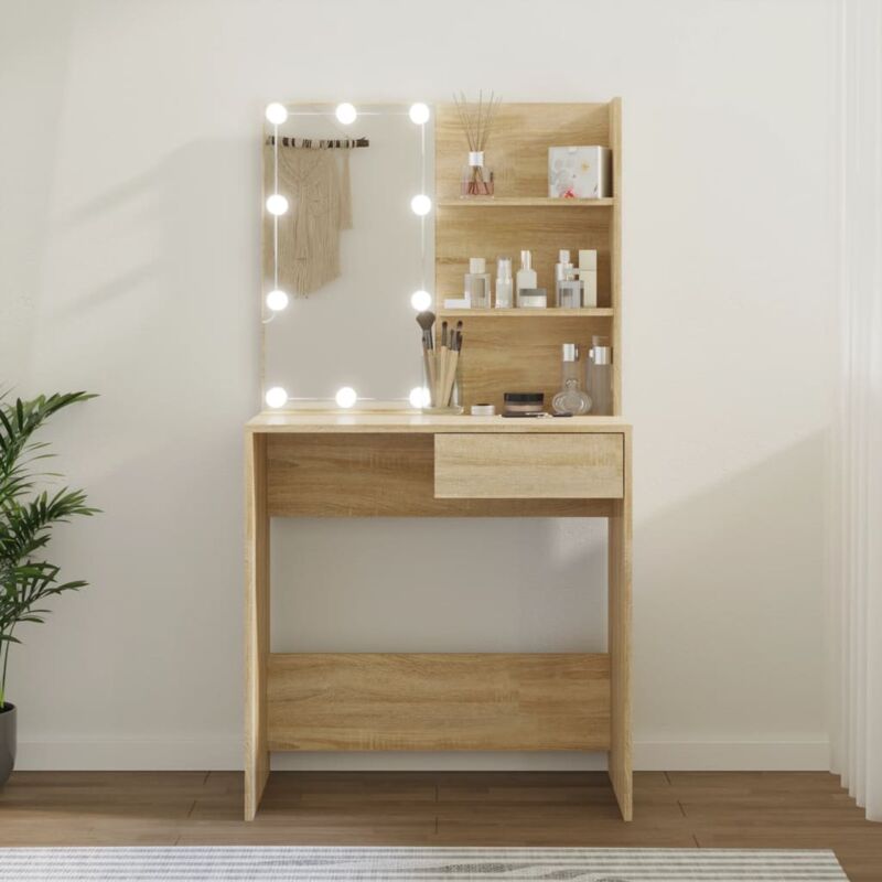 foto del prodotto toeletta con led rovere sonoma 74,5x40x141 cm vidaxl