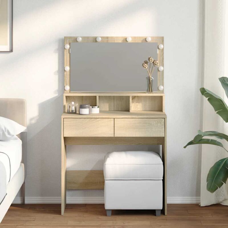 foto del prodotto toeletta con led rovere sonoma 80x41x134,5 cm - vidaxl
